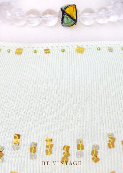 情人果綠小方格亮片針織背心12