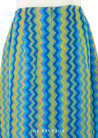 套裝裙子 - 藍調信號像素浪潮短裙（23"）9