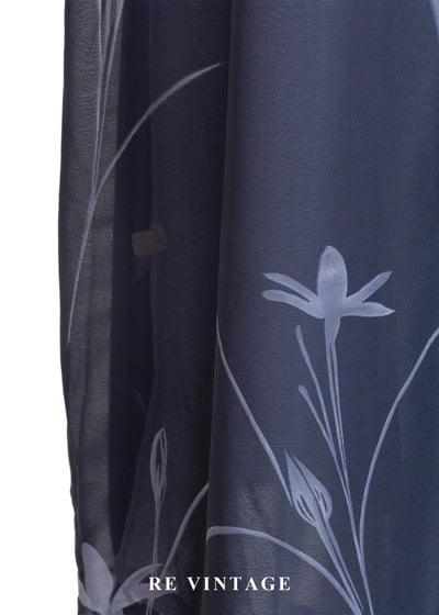 霧中灰藍湖面的花朵們長洋裝6