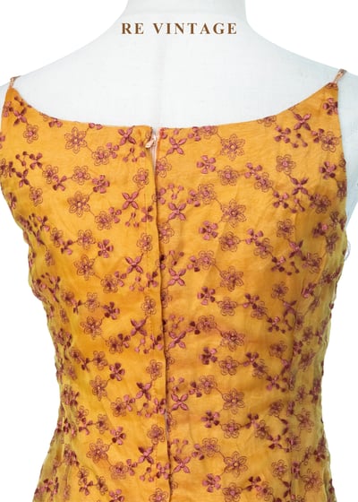 Sunset 暖橘色小碎花係肩帶迷你洋裝9