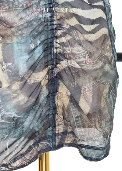 牛仔斑馬紋迷霧網紗迷你洋裝/長版上衣10