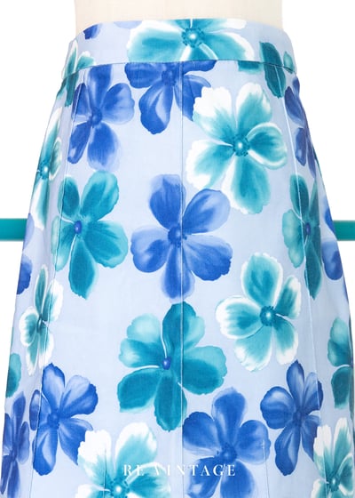 Icy Blue 藍花盛開中長裙（25"）3