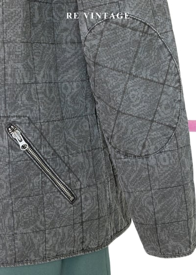 重磅水洗迷幻格紋硬挺夾克12