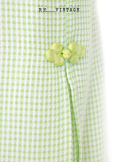 檸檬草綠色格紋小短裙5