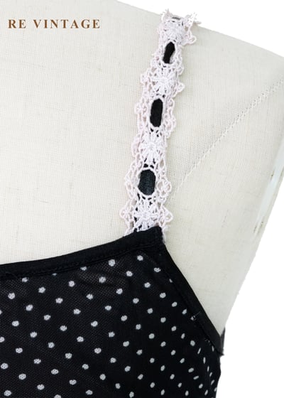 塞納河畔的夏日法式少女波點細肩帶背心10