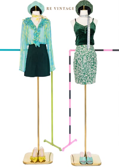 Elm Green 藤蔓高腰短裙（25"）2