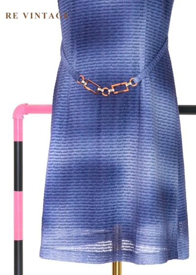 Blue Light in Motion 織紋藍染迷你洋裝4