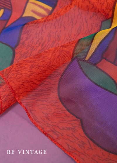 抽象的你我肖像絲巾3