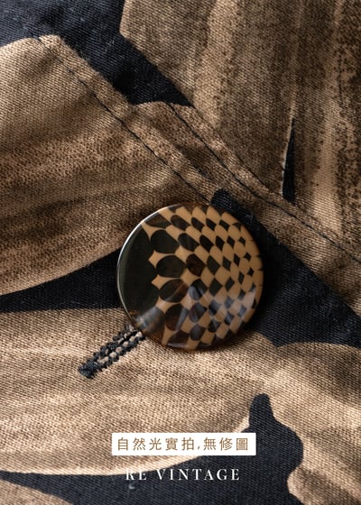 褐色大花黑底復古洋裝20