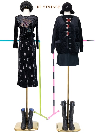 質感單品 - Black Velvet 菱格絨布背心2