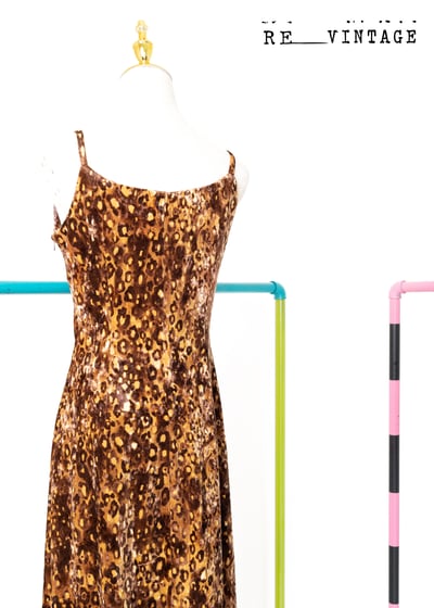 辣辣豹紋絨布長版洋裝14