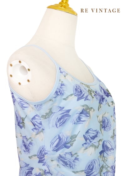 水藍玫瑰網紗細肩帶洋裝9