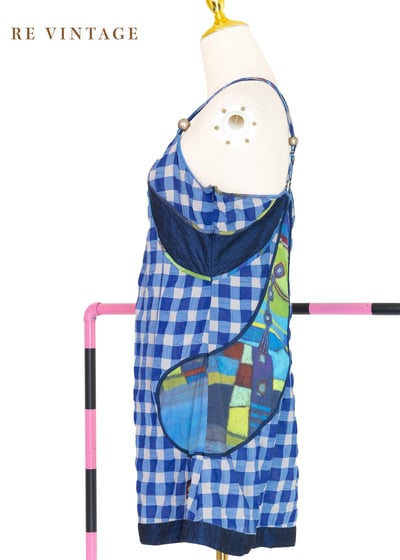 『歐洲寶物 』銀球拼接格紋可愛洋裝5