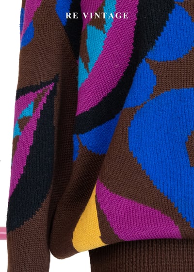 摩登普普抽象圖騰牛奶棕針織毛衣7