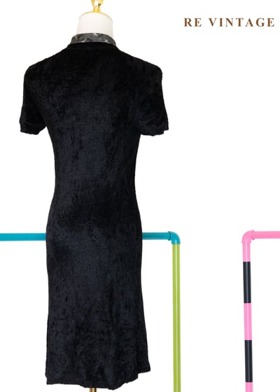 可愛泰迪熊短毛黑色洋裝8