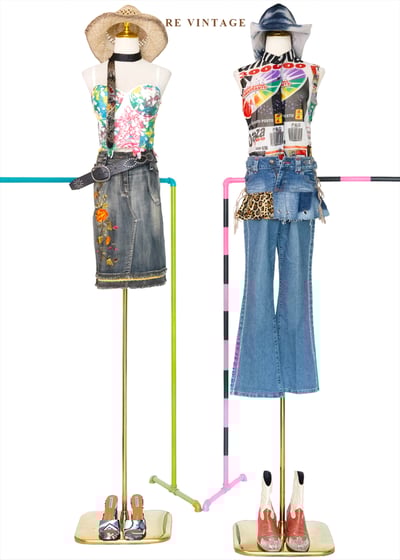 漫遊公路側邊編織圖騰牛仔褲（26"）2