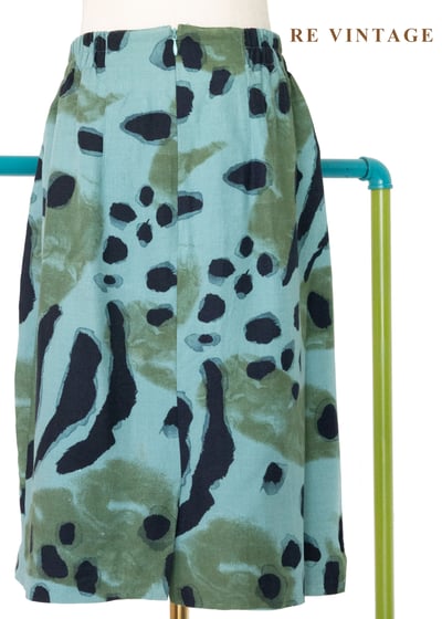 印象派之夢 - 藍綠色斑紋圖騰及膝裙（27-30"）6
