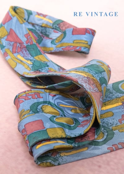 淺藍幾何塗鴉領帶7