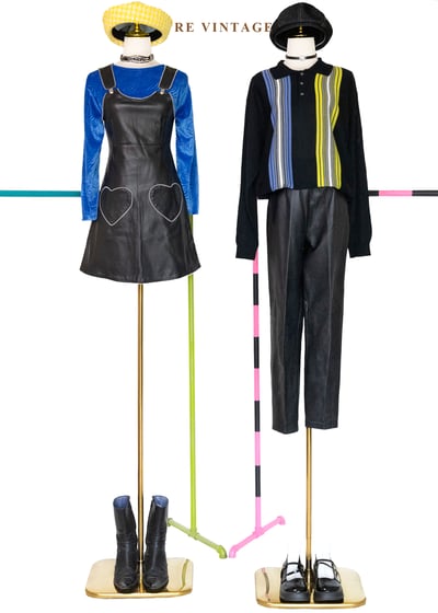 質感單品 - 中古紳士帥氣皮革長褲（27"）2