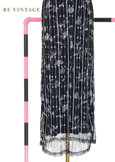 優雅花之線條流動節奏網紗長洋裝4