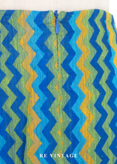 套裝裙子 - 藍調信號像素浪潮短裙（23"）10