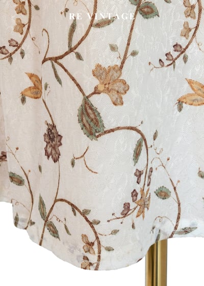 植物標本花朵米白色長裙（27-30"）4