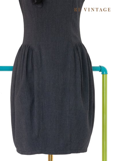 氣質單品 - 深灰色花苞綻放洋裝7