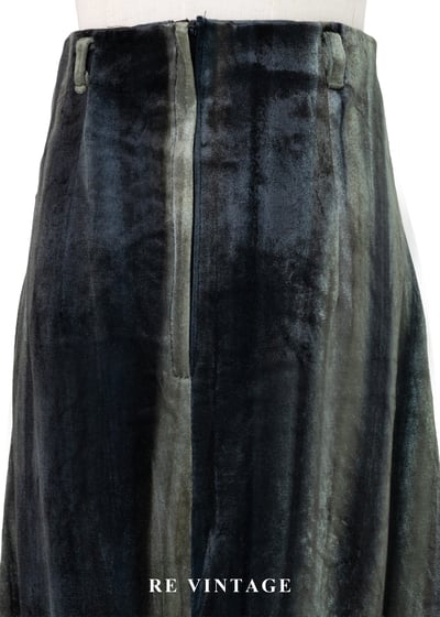 朦朧墨綠交融絨布高腰長裙（24"）11