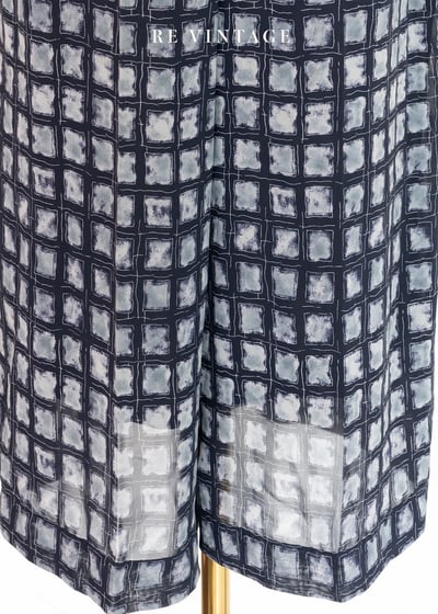 灰黑色格紋雪紡寬版長褲（24-27")4