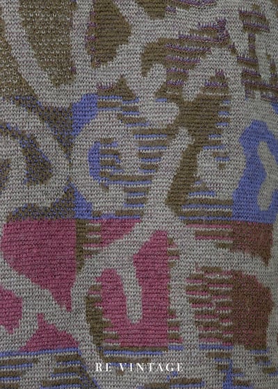 軍綠色の抽象線條針織毛背心12