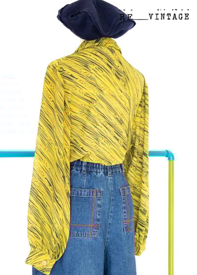 黃綠色の水波紋長袖襯衫5