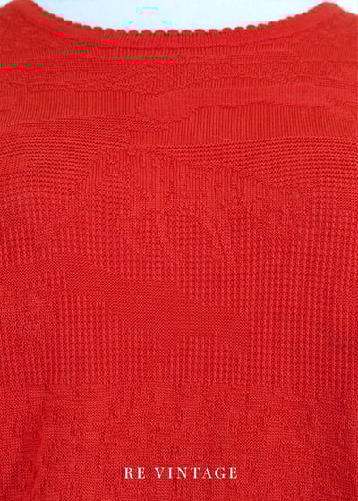 隱形動物園橘紅色針織短袖上衣7