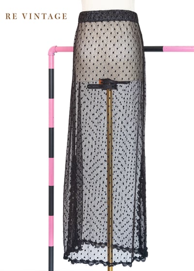 帶點橘棕色光澤的點點網紗長裙（24-30"）1