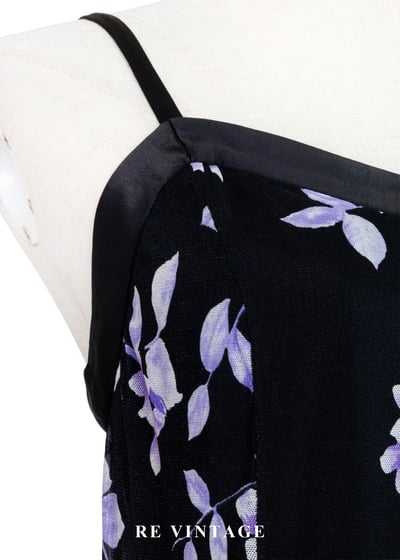 黑夜紫光花火細肩帶洋裝8