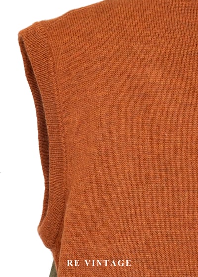 橘x綠 森林影子落日毛衣背心11