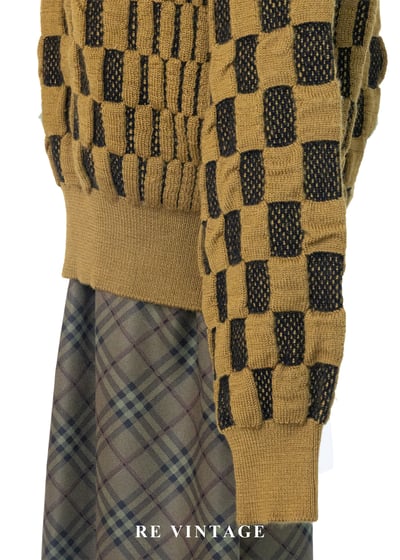 焦黃色Waffle格紋針織毛衣11