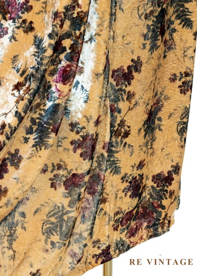 酒紅玫瑰琥珀滿版繁花絨布長洋裝12