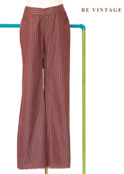 鐵鏽紅線條抽鬚長褲（26"）1