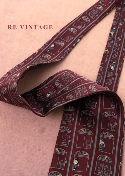 史奴比櫥窗酒紅領帶6