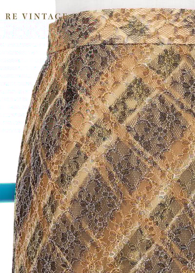 金蔥彩虹小花菱格紋氣質長裙（24-26"）5