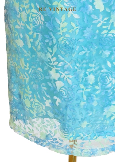 暈染湖水藍調玫瑰長裙（26"）4