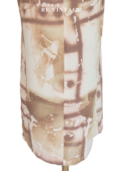 奶油咖啡暈染繞頸長洋裝14