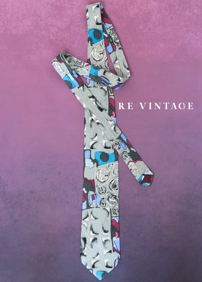 暮光灰階幾何圖騰領帶7