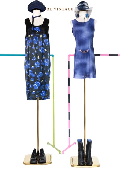 Blue Light in Motion 織紋藍染迷你洋裝2