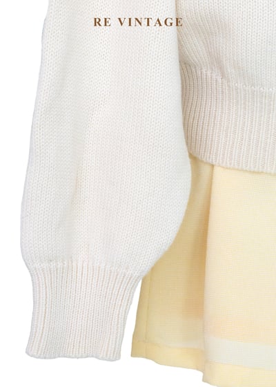 日本製 - 彩虹糖奶油大菱格針織外套10