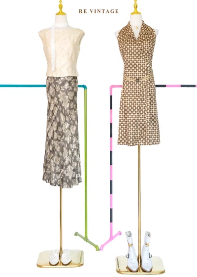 珠光古典花卉貼臀長裙（26"）2