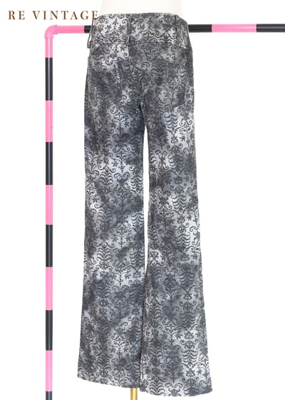灰色系華麗印花低腰小喇叭褲6