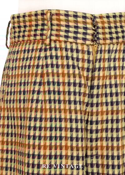 紳士偵探千鳥格高腰寬版長褲（24"）5