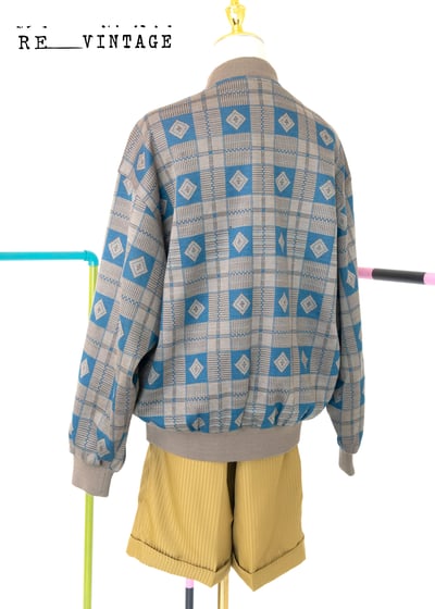 藍綠色菱格紋夾克外套4