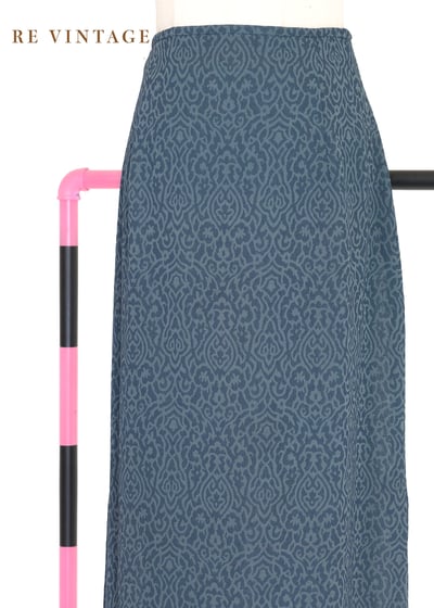 高貴圖騰藍綠色長裙（25"）3